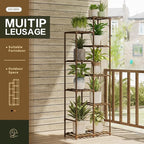 Bamworld 62 " Tall Plant Stand for Indoor Plants Outdoor Corner Plant Shelf - Image 4