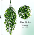 Waipfaru 4Pcs Fake Hanging Plants 2.7ft Fake Plants Eucalyptus Leaves UV - Image 3