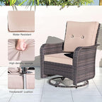 Kullavik 9 Pieces Outdoor Patio Furniture Set, PE Wicker Rattan Sectional Sofa - Image 3