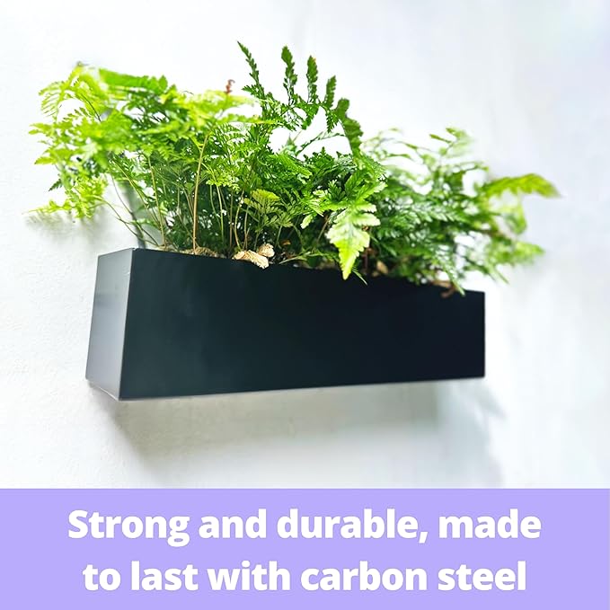 LaLaGreen Outdoor Wall Planters Carbon Steel Black Metal Hanging Flower Pots - Image 7