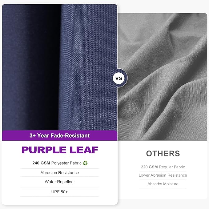 PURPLE LEAF 10 Feet Patio Umbrella Outdoor Cantilever Solar Powered LED Swivel - Image 4