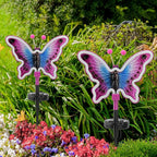 Butterfly Solar Lights, Solar Butterfly Outdoor Light, Garden Decor, Neon - Image 2