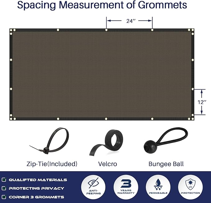 WINDSCREEN4LESS 6' x 9' Privacy Fence Screen in Brown - Image 6