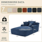 80 Inch Chaise Lounge Chair Indoor, Oversized Corduroy Upholstered Boneless - Image 2