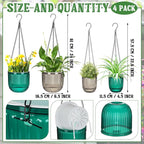 Maxcheck 4 Pcs Self Watering Hanging Planters Indoor Gift 6.5'' 4.5'' Hanging - Image 2