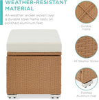 Best Choice Products Set of 2 Wicker Ottomans, Additional Seating, Side Table - Image 5