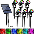 T-SUNUS RGB Solar Spot Lights Christmas Outdoor 6-in-1, Color Changing by T-SUNUSLighting