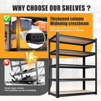 Set of 2 Garage Shelving Heavy Duty Storage Shelves, Metal Adjustable Shelving - Image 5