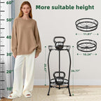 Simple Trending Plant Stand Indoor Outdoor, Tall Round Plant Shelf, 2 Tiers - Image 3