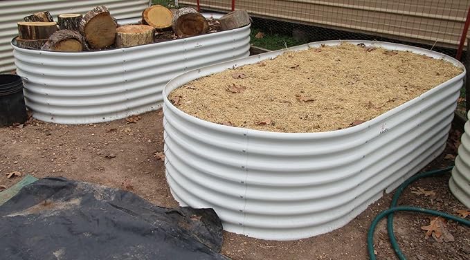 A ANLEOLIFE 6-Set 8X4X2 ft Galvanized Raised Garden Bed Kit, Oval Metal Deep - Image 7
