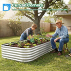 Quictent Raised Garden Bed Kit Oval Galvanized Metal Planter Box Tall - Image 2