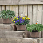 Quarut 4 Pack 8 inch Plant Pot, Upgrade Whiskey Barrel Planters - Image 7
