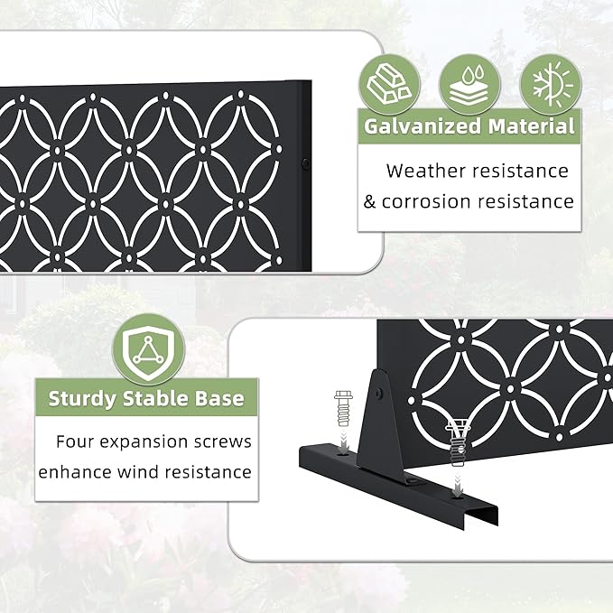 Casaphoria Metal Privacy Screen Outdoor, Palace Black - Image 6