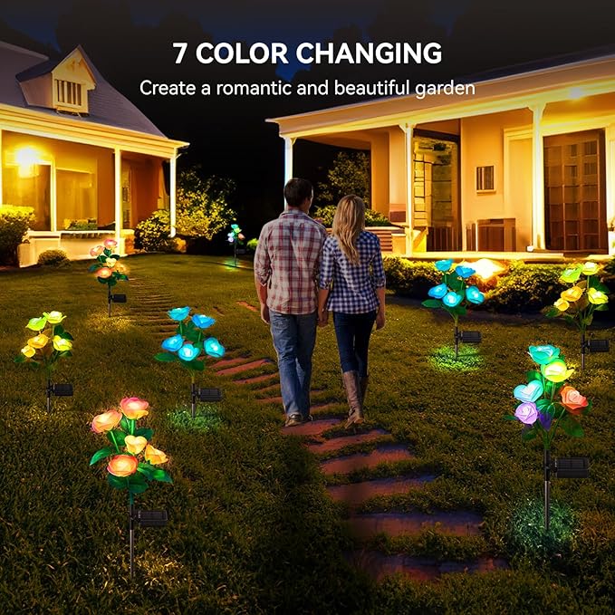 WdtPro Solar Garden Lights Outdoor, 4 Pack Solar Light Outdoor - Image 5