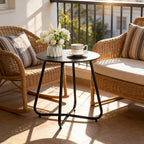 HollyHOME Round Metal Side Table, Rust-Resistant Patio Small Plant Stand - Image 9