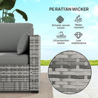 Outsunny Patio Couch PE Wicker Deep Seating Outdoor Sofa - Image 4
