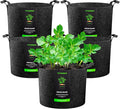 VIVOSUN 5-Pack 25 Gallon Plant Grow Bags, Heavy Duty Thickened Nonwoven Fabric by VIVOSUN