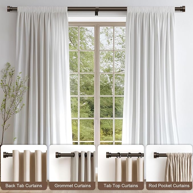 Modern Antique Brown Bronze Curtain Rods - Image 3