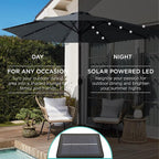 Best Choice Products 10ft Solar Polyester LED Lighted Patio Umbrella w/Tilt - Image 3