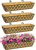 4 Pack 30 Inch Window Boxes Planters Railing Planter Box by KarlliuHOMEGARDEN