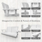 Wooden Porch Swing 2-Seater, Bench Swing - Image 4