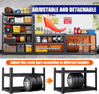 71"H-35"W Garage Shelving Heavy Duty Storage Shelves, Metal Adjustable Shelving - Image 5