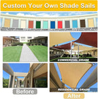 KANAGAWA Sun Shade Sail Curved 16'X20' Cream Rectangle Outdoor Shade Cover UV - Image 4
