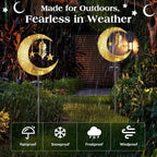 Lewondr 2Pcs Ramadan Solar Lights, Ramadan Decorations Outdoor, Metal Yard - Image 4