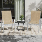 UDPATIO Patio Chairs Set of 2, Stackable Silver Outdoor Dining Chairs - Image 2