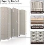 Sorbus 6 Panel Room Divider 6 ft. Tall - Image 3