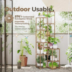 Bamworld 72" Tall Plant Shelf Indoor Outdoor Corner Plant Stand Large Plant - Image 4