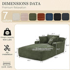 80 Inch Chaise Lounge Chair Indoor, Oversized Corduroy Upholstered Boneless - Image 2