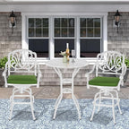 VIVIJASON 3-Piece Patio Swivel Bar Stools Set, All Weather Cast Aluminum - Image 2