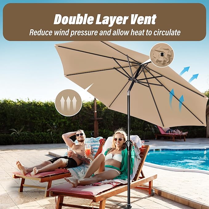 Simple Deluxe 9' Patio Umbrella Outdoor Table Market Yard Umbrella - Image 5