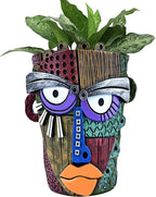Abstract Face Planter Pots for Plants, Hand-Painted Colorful Flower Pots by Midogaigai