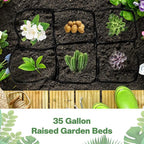 6 Pcs 35 Gallon Fabric Raised Garden Bed Breathable Planting Container Grow Bag - Image 5