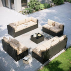 Aoxun Patio Furniture Set, 11 Piece Outdoor Sectional Sofas by Aoxun