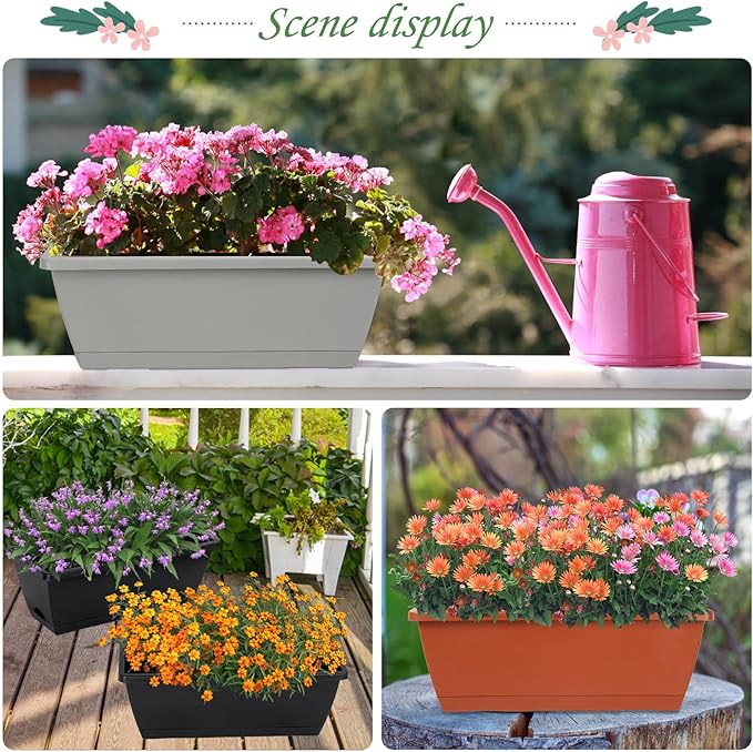 12Pcs 17Inches Rectangle Planter Box - Image 3