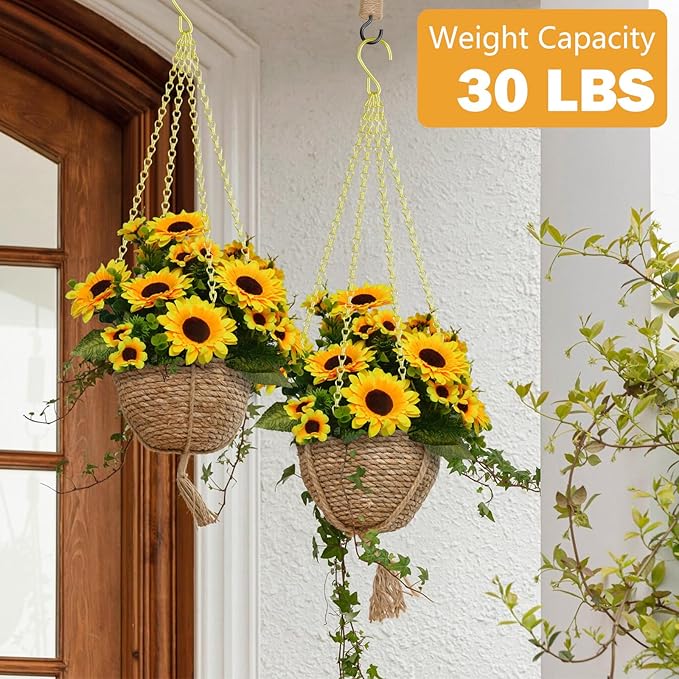 garini 6 Pack, 23 Inch Hanging Baskets Chain, Replacement Plant Hangers - Image 2