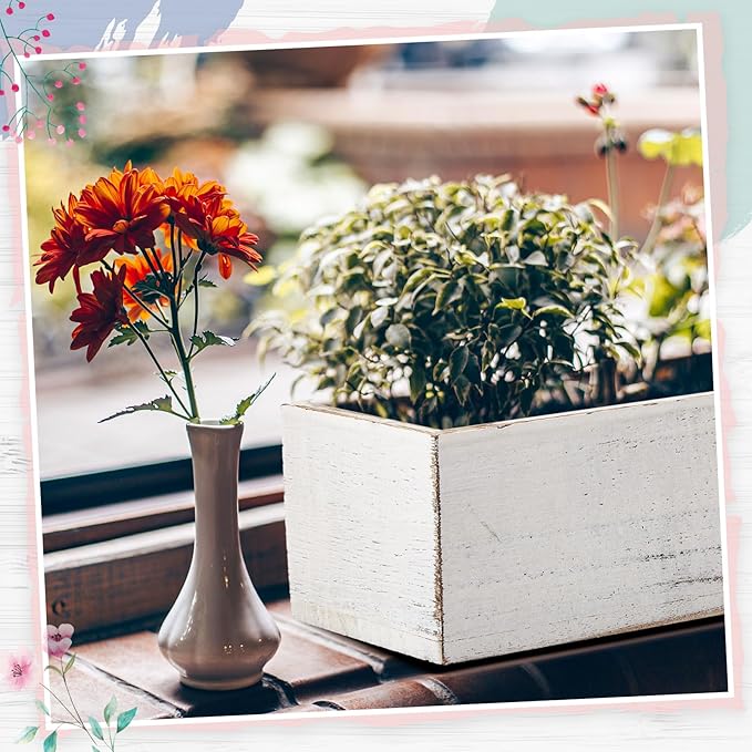 Dandat 3 Set Wood Boxes for Centerpieces 12x4 Inch Rectangle Wooden Planter Box - Image 5