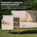 East Oak 4-Piece Patio Furniture Set | Life Chatter Outdoor Furniture | Coffee - Image 3