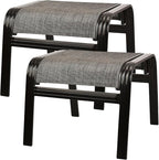Patio Outdoor Ottoman Footstools Assembled Aluminum Footrest Side Table Small by Deguifei