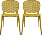 2xhome Set of 2 Patio Dining Chairs | Modern Stackable Outdoor Pool Side Chair by 2xhome