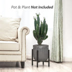 Mkono Mid Century Modern Tall Metal Indoor Plant Stand - Image 2