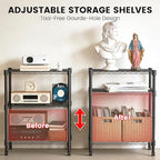 Xcity Storage Shelves, 3 Tier Heavy Duty Metal Shelving Unit - Image 4