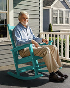 SERWALL HDPE Outdoor Rocking Chair Set of 6, Patio Rocking Chairs - Image 8