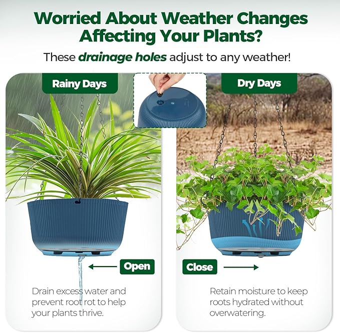 T4U 12 Inch Large Hanging Planters - Image 5