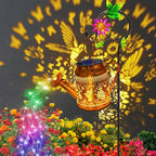 2 Pack Solar Lanterns Outdoor Waterproof, Hummingbird Watering Can Garden Decor - Image 2