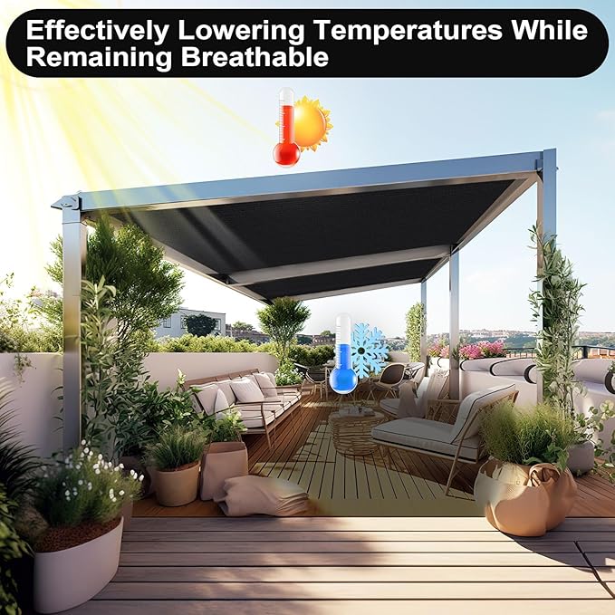 Artpuch 90% Sun Shade Cloth, 3 x 12 FT Pergola Shade Cover Canopy - Image 6