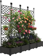 4 PCS Raised Garden Bed with Trellis, Patio Privacy Screen & Balcony Garden - Image 8